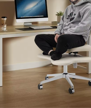 Ergonomische Meditatie- en Zitstoel – Kruisbenige Bureaustoel met Rugsteun en Verstelbare Zit- en Voetplaat