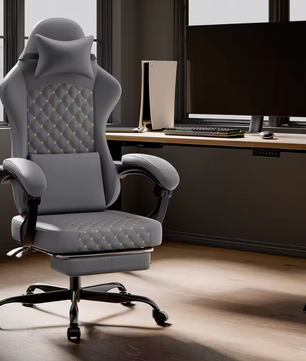 Ergonomische Gamingstoel met Massage en Voetensteun – Verstelbare Computerstoel van PU-leer