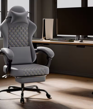 Ergonomische Gamingstoel met Massage en Voetensteun – Verstelbare Computerstoel van PU-leer