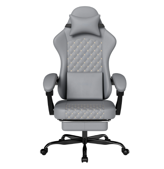 Ergonomische Gamingstoel met Massage en Voetensteun – Verstelbare Computerstoel van PU-leer