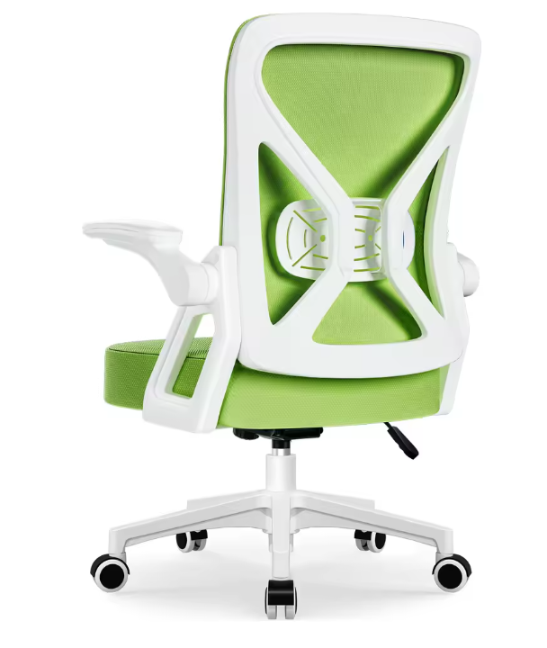 Ergonomische Bureaustoel met Mesh Rugleuning – Verstelbare Draaistoel met Lendensteun en Opklapbare Armleuningen