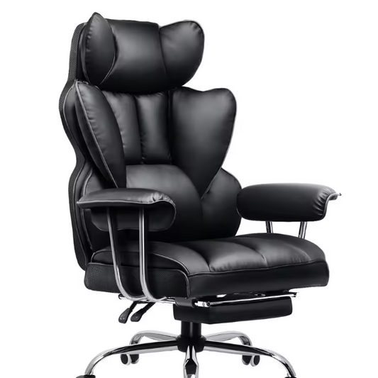 Ergonomische Gamingstoel met Voetensteun – Stoffen Bekleding, Verende Zitkussenstructuur en Verstelbare Rugleuning tot 135°