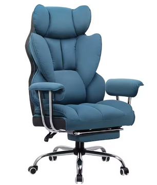 Ergonomische Gamingstoel met Voetensteun – Stoffen Bekleding, Verende Zitkussenstructuur en Verstelbare Rugleuning tot 135°