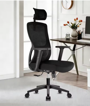 Ergonomische Bureaustoel met Hoofdsteun en Lendensteun – Ademende Mesh Draaistoel