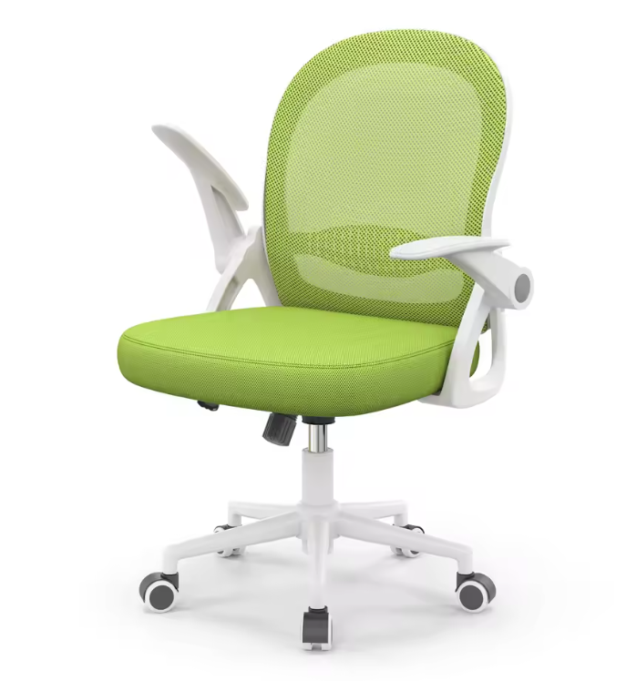 Ergonomische Mesh Bureaustoel met Opklapbare Armleuningen en Lendensteun – Compacte Draaistoel