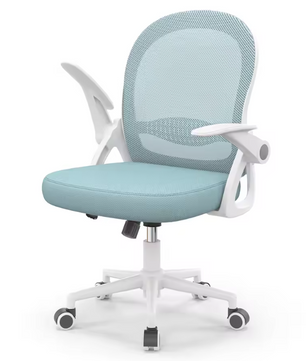 Ergonomische Mesh Bureaustoel met Opklapbare Armleuningen en Lendensteun – Compacte Draaistoel