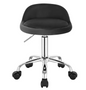 Fluwelen Werkkruk met Rugleuning en Wielen – Verstelbare Draaibare Bureaustoel