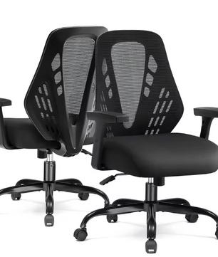 Ergonomische Bureaustoel met Verstelbare Armleuningen en Ademend Mesh – Schommelmechanisme en V-Vormige Rugleuning