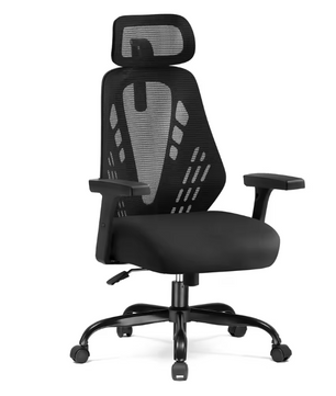 Ergonomische Bureaustoel met Verstelbare Armleuningen en Ademend Mesh – Schommelmechanisme en V-Vormige Rugleuning