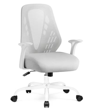 Ergonomische Bureaustoel met Verstelbare Armleuningen en Ademend Mesh – Schommelmechanisme en V-Vormige Rugleuning