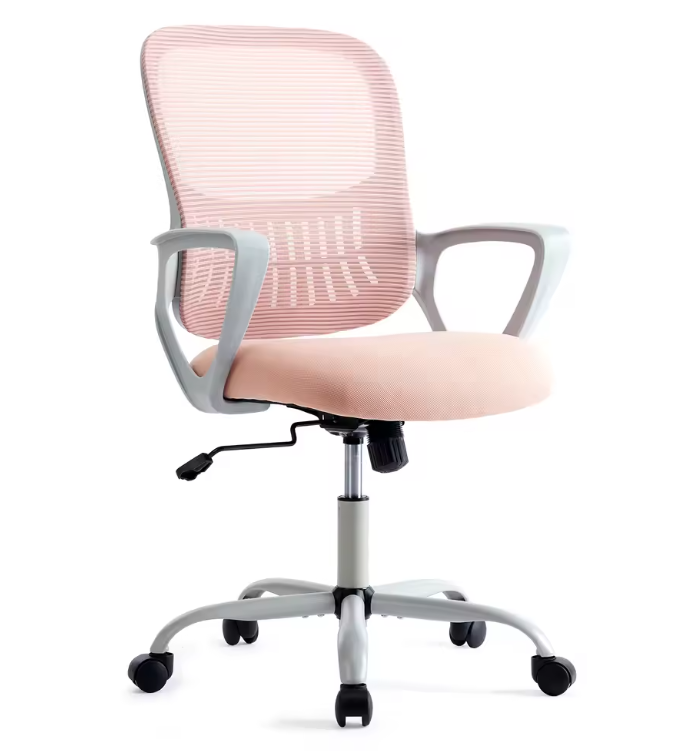 Ergonomische Mesh Bureaustoel met Lendensteun en Opklapbare Armleuningen – Draaibaar en Schommelfunctie