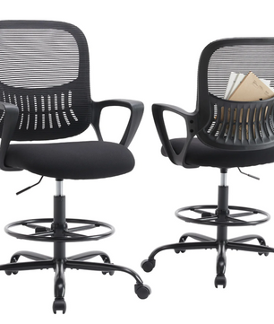 Ergonomische Mesh Bureaustoel met Lendensteun en Opklapbare Armleuningen – Draaibaar en Schommelfunctie