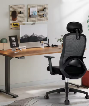 Ergonomische Hoge Bureaustoel met Hoofdsteun en Verstelbare Lendensteun – Kantelbaar 90–130° Mesh Design