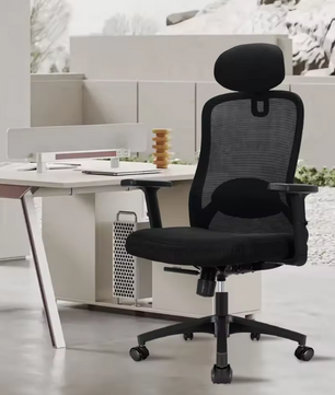 Ergonomische Hoge Bureaustoel met Hoofdsteun en Verstelbare Lendensteun – Kantelbaar 90–130° Mesh Design