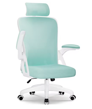 Ergonomische Bureaustoel met Verstelbare Hoofdsteun en Lendensteun – Kantelbaar 90–135° met Opklapbare Armleuningen