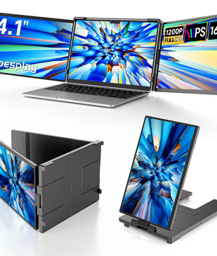 Draagbare Triple Laptop Screen Extender 14,1 inch – Dual IPS 1200P Monitor voor 13,3–17,3 inch Laptops