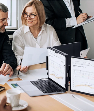 Draagbare Triple Laptop Screen Extender 14,1 inch – Dual IPS 1200P Monitor voor 13,3–17,3 inch Laptops