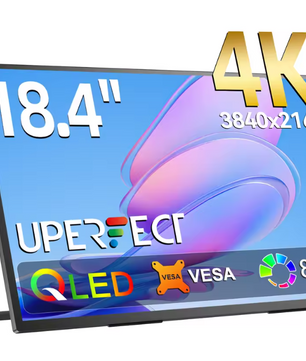 Draagbare 18,4 inch 4K QLED Monitor – IPS Gaming en Werk Scherm met USB-C en HDMI