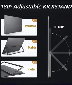 Draagbare 18,4 inch 4K QLED Monitor – IPS Gaming en Werk Scherm met USB-C en HDMI