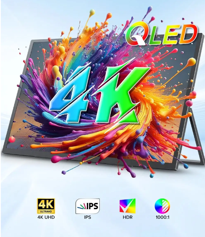 Draagbare 18,4 inch 4K QLED Monitor – IPS Gaming en Werk Scherm met USB-C en HDMI