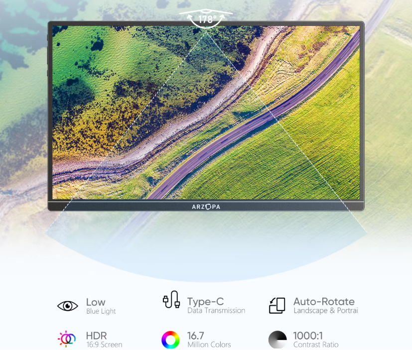 14 inch Draagbare Full HD IPS Monitor – Ultradun Tweede Scherm met USB-C en HDMI