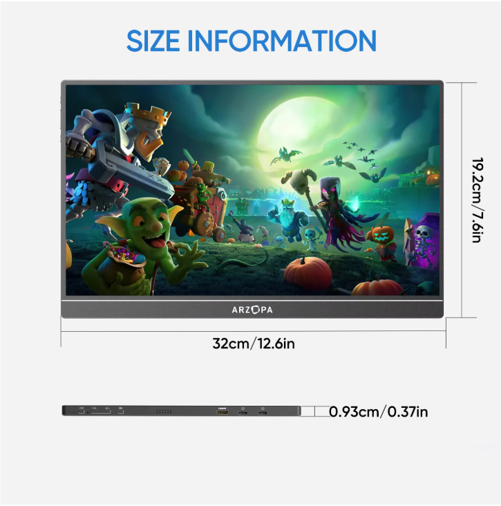 14 inch Draagbare Full HD IPS Monitor – Ultradun Tweede Scherm met USB-C en HDMI