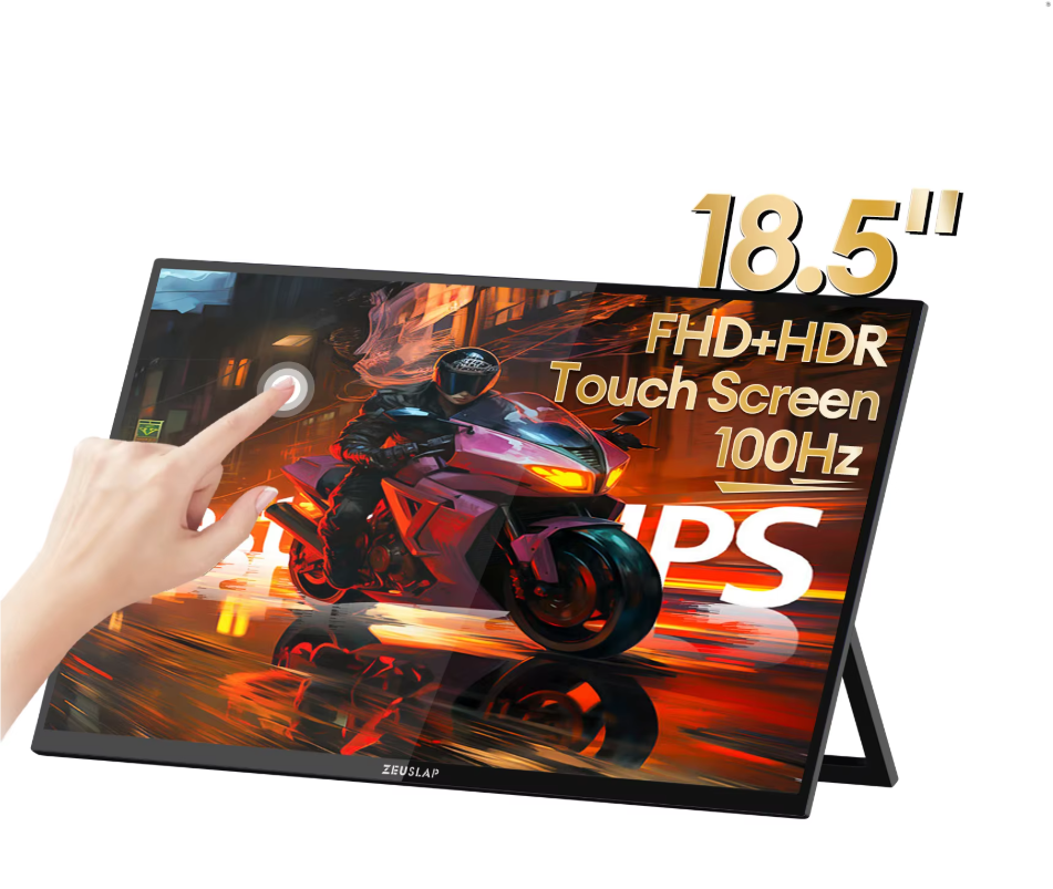 18,5 inch Touchscreen Draagbare Monitor – Full HD IPS 100Hz Tweede Scherm met Standaard