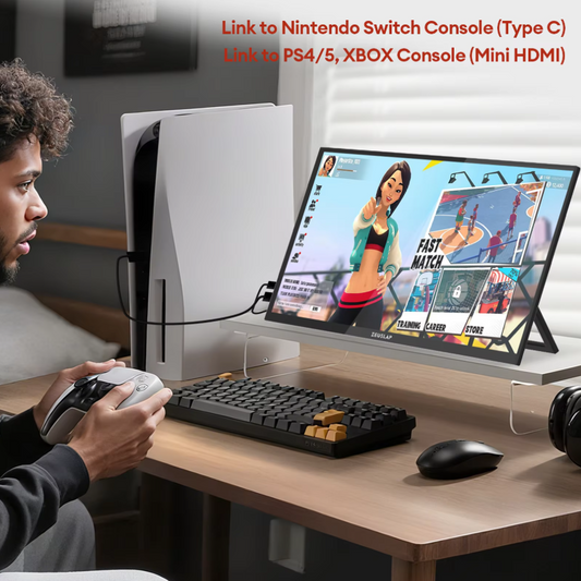 18,5 inch Touchscreen Draagbare Monitor – Full HD IPS 100Hz Tweede Scherm met Standaard