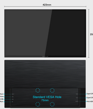 18,5 inch Touchscreen Draagbare Monitor – Full HD IPS 100Hz Tweede Scherm met Standaard