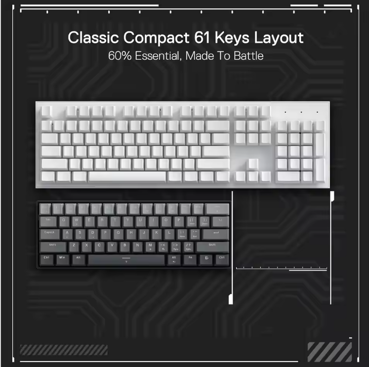 60% Mechanisch Gaming Toetsenbord – 61 Toetsen Rapid Trigger met RGB en 8K Polling
