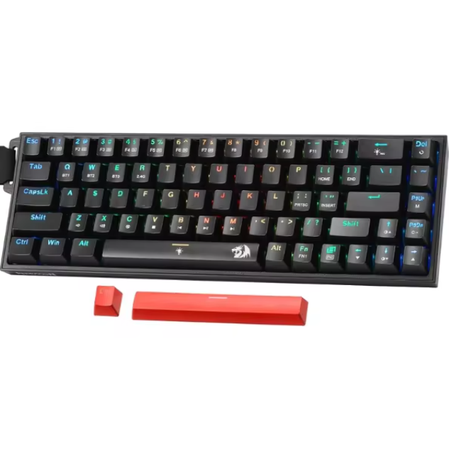 65% Mechanisch Gaming Toetsenbord – Draadloos RGB Hot-Swap Compact met 68 Toetsen