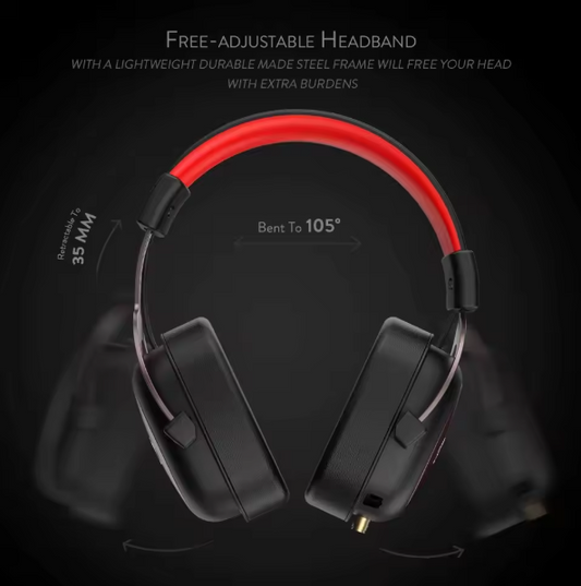 Gaming Headset met Afneembare Microfoon – 7.1 Surround Over-Ear Koptelefoon met 53 mm Drivers