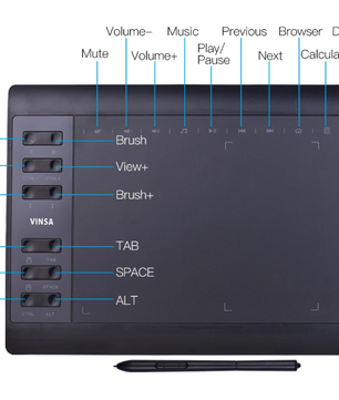 Grafisch Tekentablet 25,4 × 15,2 cm – Professioneel Tekenbord met Stylus en Sneltoetsen