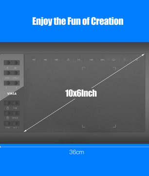 Grafisch Tekentablet 25,4 × 15,2 cm – Professioneel Tekenbord met Stylus en Sneltoetsen