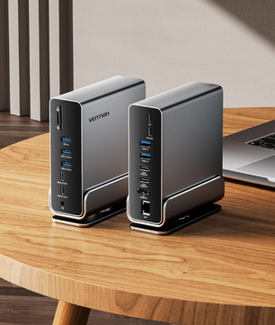 USB-C Docking Station 16-in-1 – Dual 4K HDMI en DisplayPort Hub met USB 3.0 en Stand