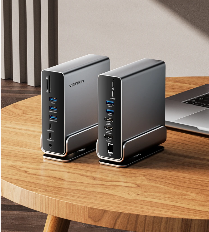 USB-C Docking Station 16-in-1 – Dual 4K HDMI en DisplayPort Hub met USB 3.0 en Stand