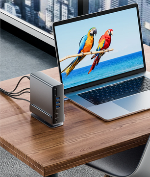 USB-C Docking Station 16-in-1 – Dual 4K HDMI en DisplayPort Hub met USB 3.0 en Stand