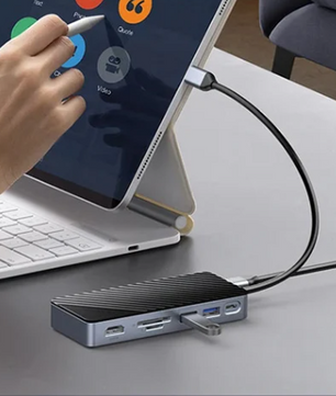 8-in-1 USB 3.2 Docking Station met M.2 SSD Behuizing – HDMI, RJ45, SD/TF, 10Gbps Multifunctionele Hub