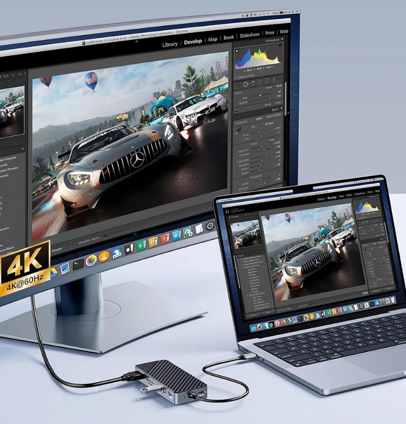 8-in-1 USB 3.2 Docking Station met M.2 SSD Behuizing – HDMI, RJ45, SD/TF, 10Gbps Multifunctionele Hub