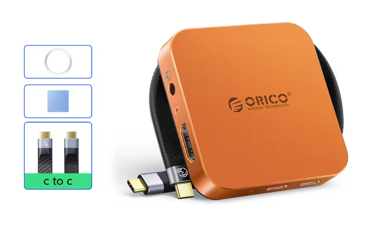 8-in-1 Magnetisch USB-C Dock met M.2 2230 NVMe SSD Behuizing, 4K HDMI, PD 100W en Kaartlezer