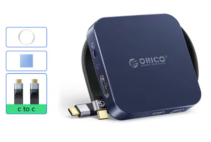 8-in-1 Magnetisch USB-C Dock met M.2 2230 NVMe SSD Behuizing, 4K HDMI, PD 100W en Kaartlezer