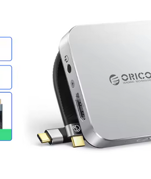 8-in-1 Magnetisch USB-C Dock met M.2 2230 NVMe SSD Behuizing, 4K HDMI, PD 100W en Kaartlezer