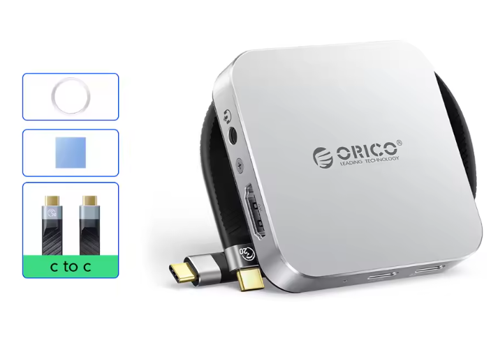 8-in-1 Magnetisch USB-C Dock met M.2 2230 NVMe SSD Behuizing, 4K HDMI, PD 100W en Kaartlezer