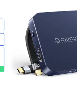 8-in-1 Magnetisch USB-C Dock met M.2 2230 NVMe SSD Behuizing, 4K HDMI, PD 100W en Kaartlezer