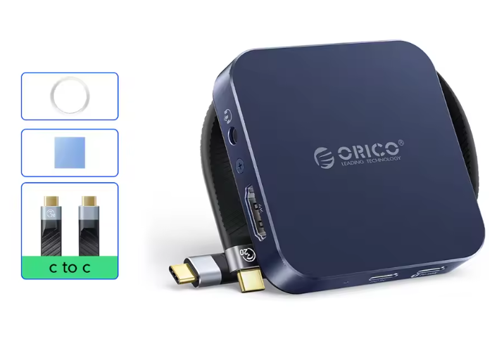 8-in-1 Magnetisch USB-C Dock met M.2 2230 NVMe SSD Behuizing, 4K HDMI, PD 100W en Kaartlezer