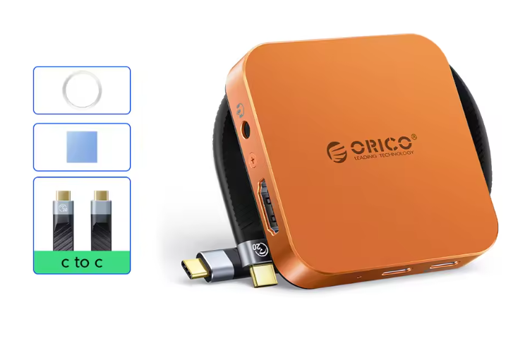 8-in-1 Magnetisch USB-C Dock met M.2 2230 NVMe SSD Behuizing, 4K HDMI, PD 100W en Kaartlezer