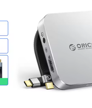 8-in-1 Magnetisch USB-C Dock met M.2 2230 NVMe SSD Behuizing, 4K HDMI, PD 100W en Kaartlezer