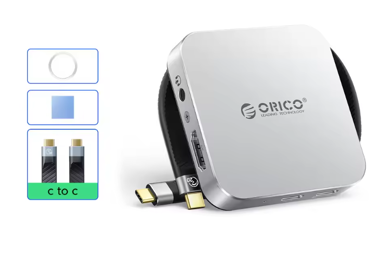 8-in-1 Magnetisch USB-C Dock met M.2 2230 NVMe SSD Behuizing, 4K HDMI, PD 100W en Kaartlezer