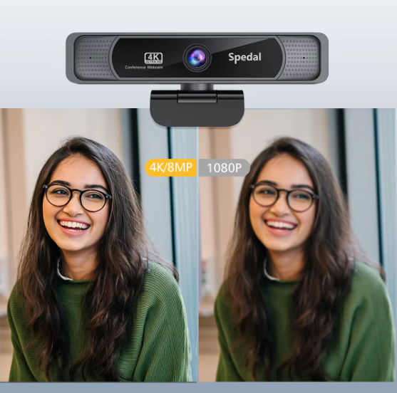 4K HD Webcam met Microfoon, 120° Groothoek en Afstandsbediening voor Streaming en Videobellen