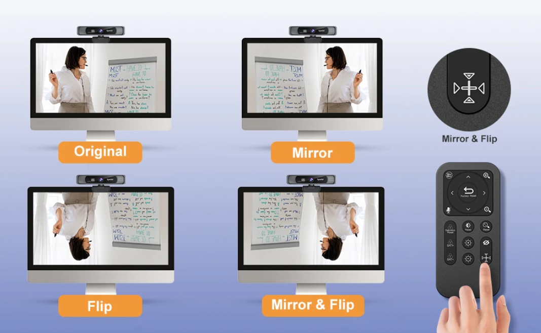 4K HD Webcam met Microfoon, 120° Groothoek en Afstandsbediening voor Streaming en Videobellen